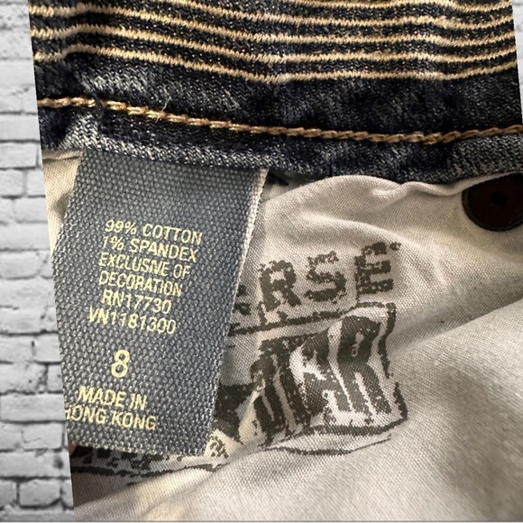 Converse One Star Jeans Bootcut Blue Distressed Denim Size 8 Women’s Stretch - Picture 6 of 9